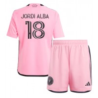 Maglia Calcio Inter Miami Jordi Alba #18 Prima Divisa Bambino 2024-25 Manica Corta (+ pantaloncini)